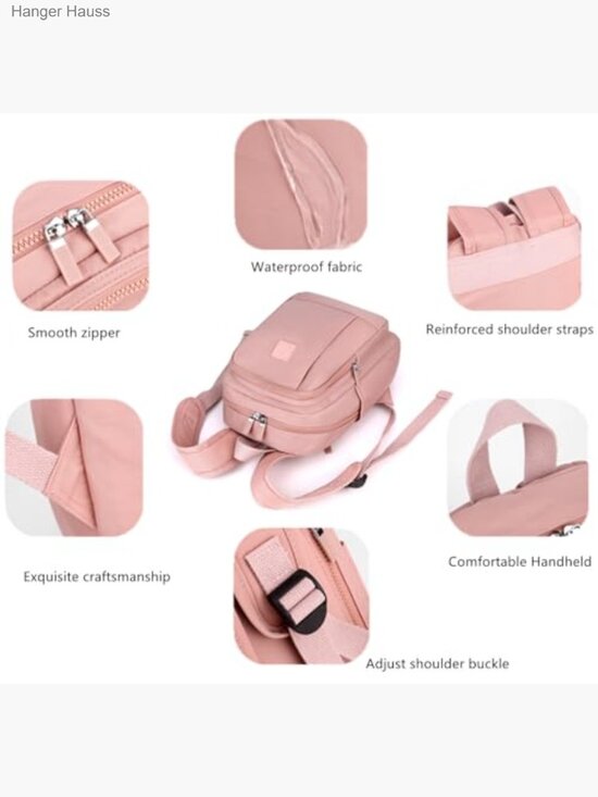 Mini Nylon Backpack for Women Lightweight Travel Daypack Purse